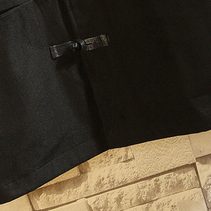 Chaqueta de algodón con botones de rana para hombre, informal, con bordado de Buddha Stones , dragón y fénix - image 6