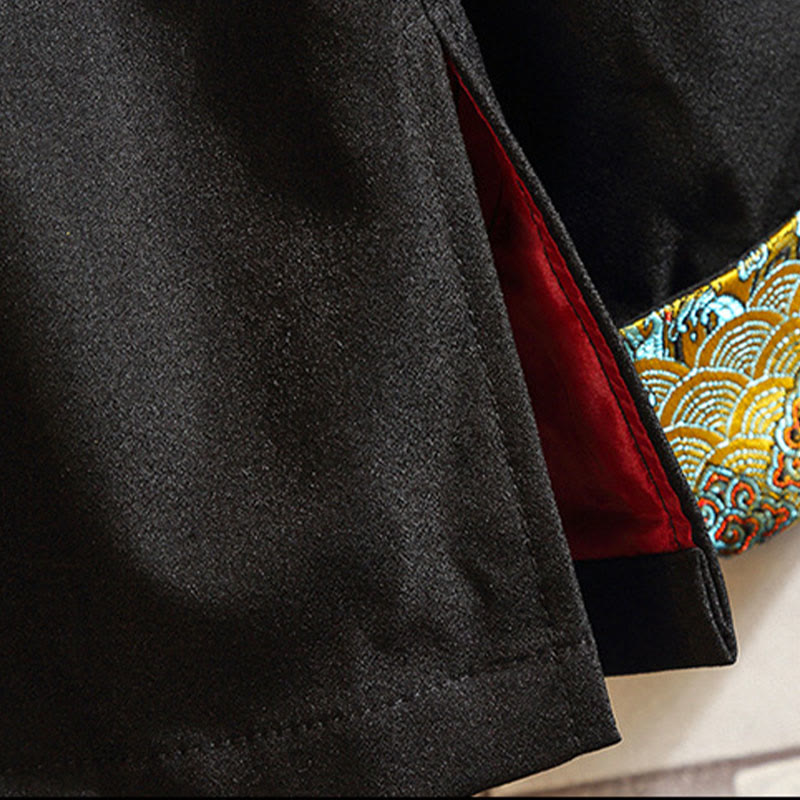 Chaqueta de algodón con botones de rana para hombre, informal, con bordado de Buddha Stones , dragón y fénix - image 9