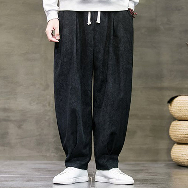 Pantalones bombachos casuales de algodón liso con bolsillos para hombre de Buddha Stones - image 4