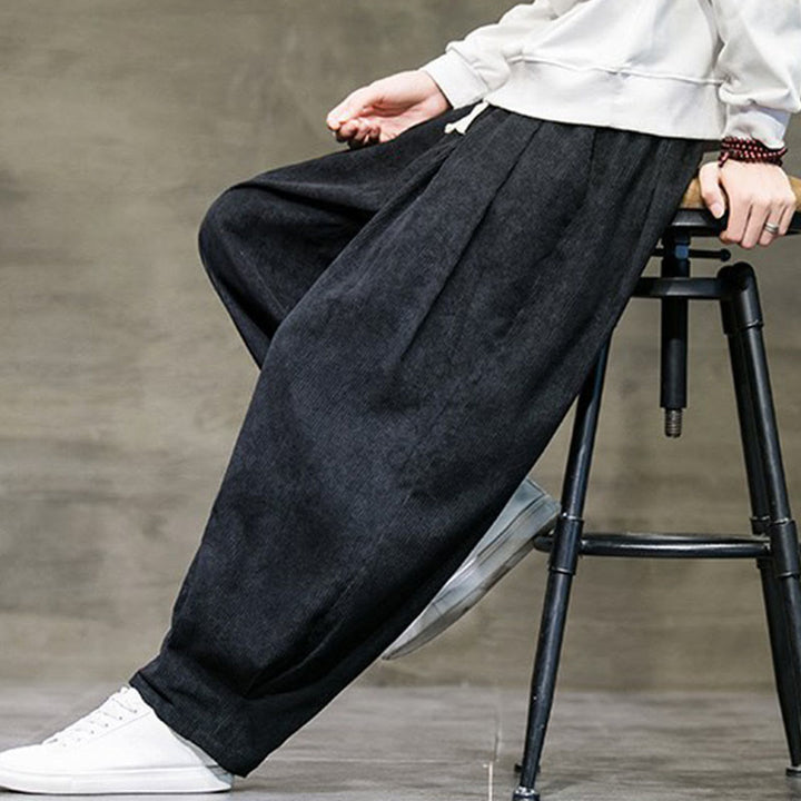 Pantalones bombachos casuales de algodón liso con bolsillos para hombre de Buddha Stones - image 7