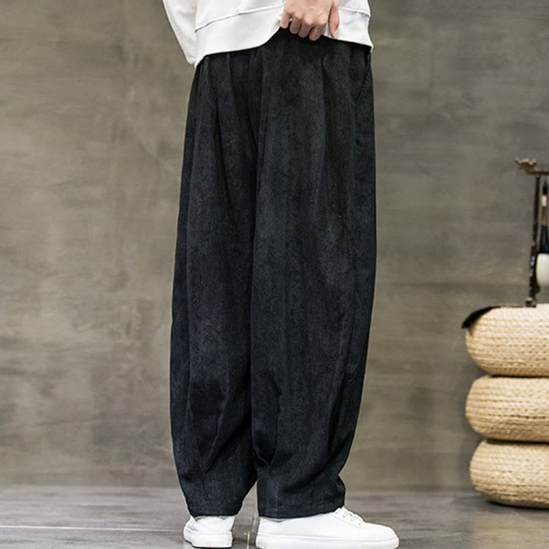 Pantalones bombachos casuales de algodón liso con bolsillos para hombre de Buddha Stones - image 5