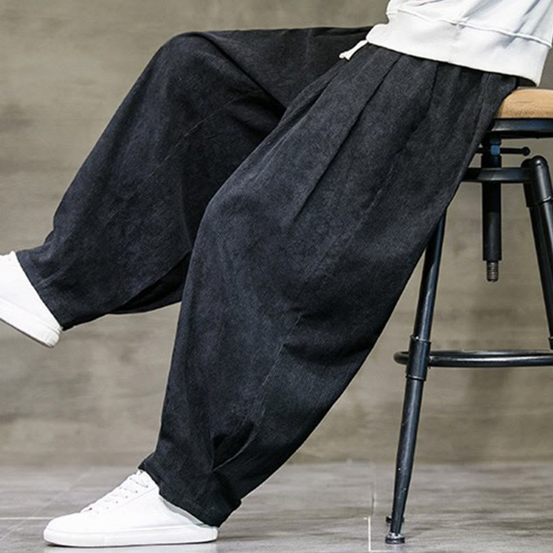 Pantalones bombachos casuales de algodón liso con bolsillos para hombre de Buddha Stones - image 6