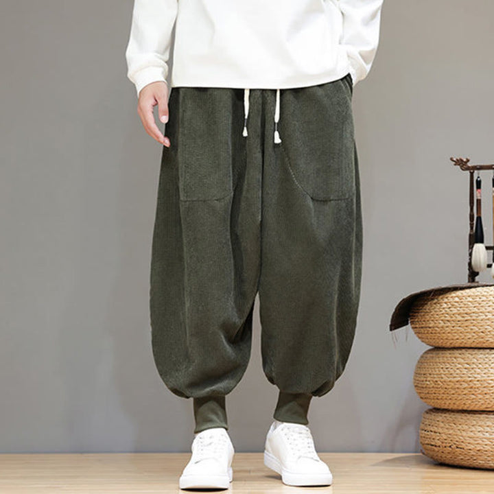 Pantalones harén de algodón lisos e informales para hombre con bolsillos y Buddha Stones - image 21