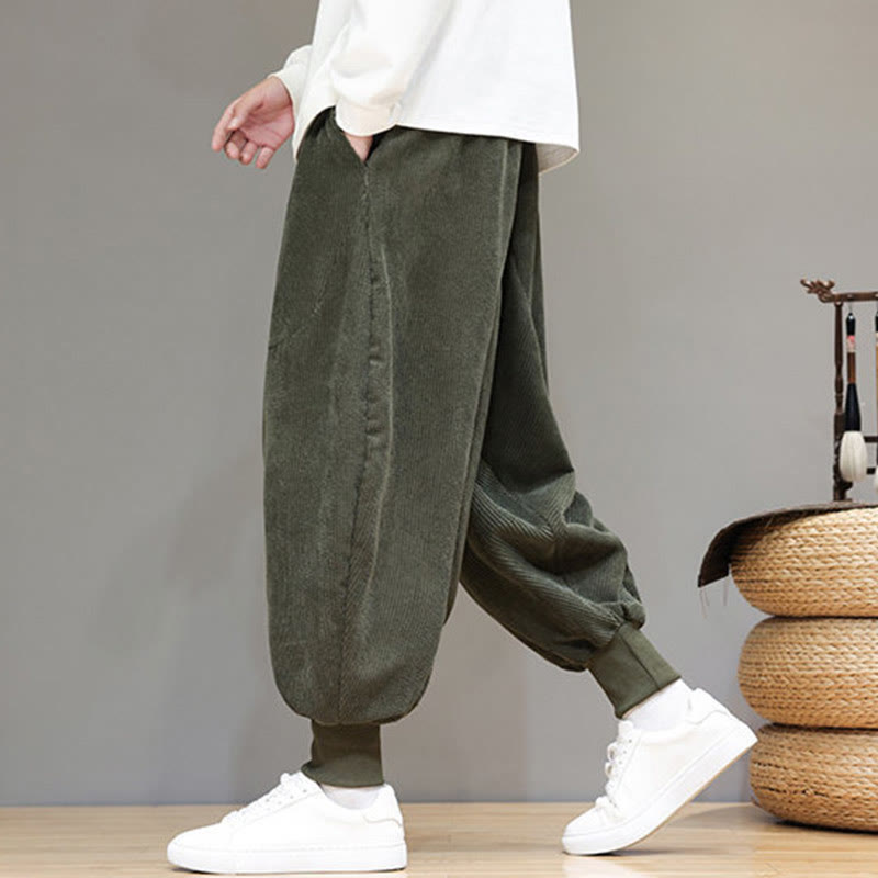 Pantalones harén de algodón lisos e informales para hombre con bolsillos y Buddha Stones - image 20