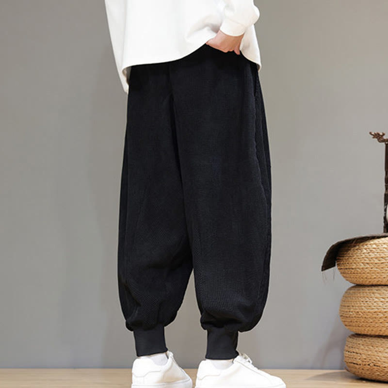 Pantalones harén de algodón lisos e informales para hombre con bolsillos y Buddha Stones - image 15