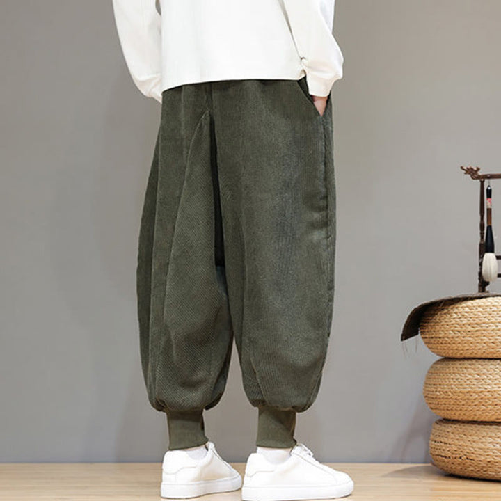 Pantalones harén de algodón lisos e informales para hombre con bolsillos y Buddha Stones - image 22