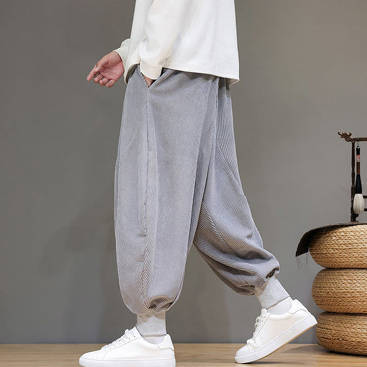 Pantalones harén de algodón lisos e informales para hombre con bolsillos y Buddha Stones - image 2