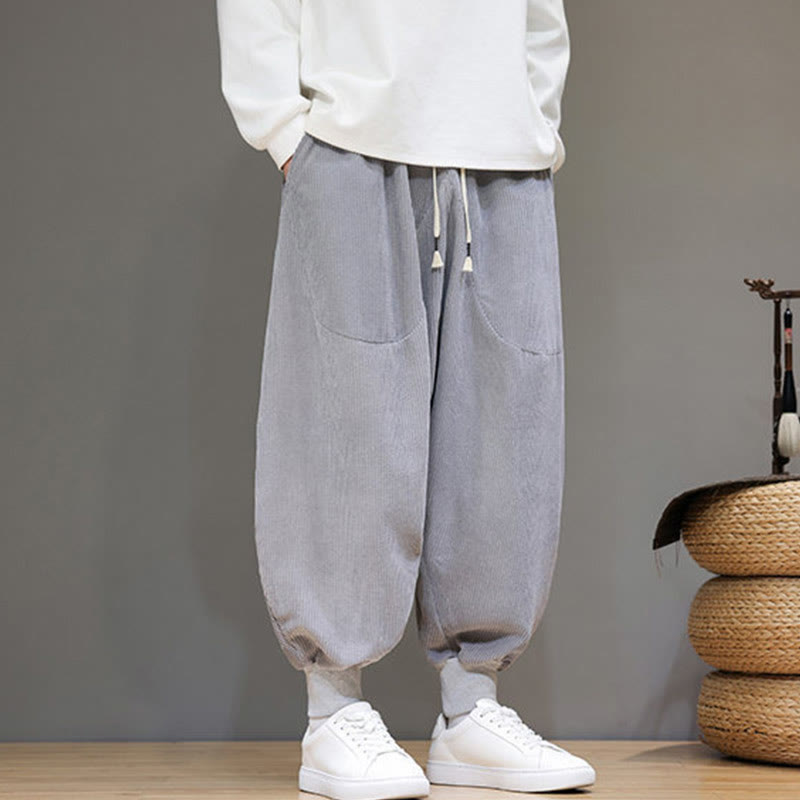 Pantalones harén de algodón lisos e informales para hombre con bolsillos y Buddha Stones - image 6