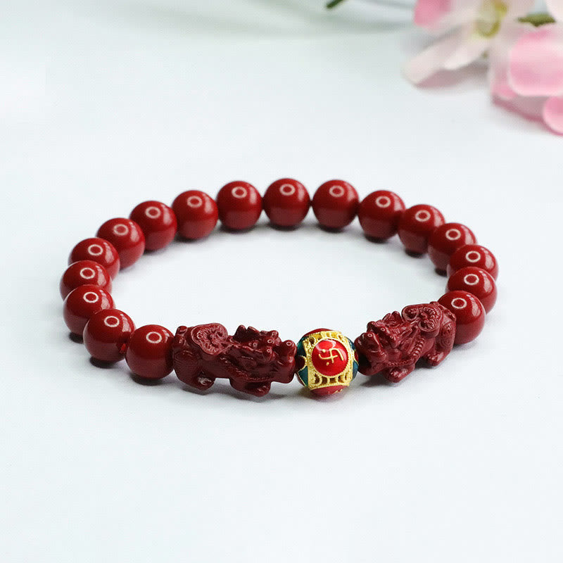 Pulsera de Buddha Stones con doble cinabrio y PIXIU que aleja a los malos espíritus - image 7
