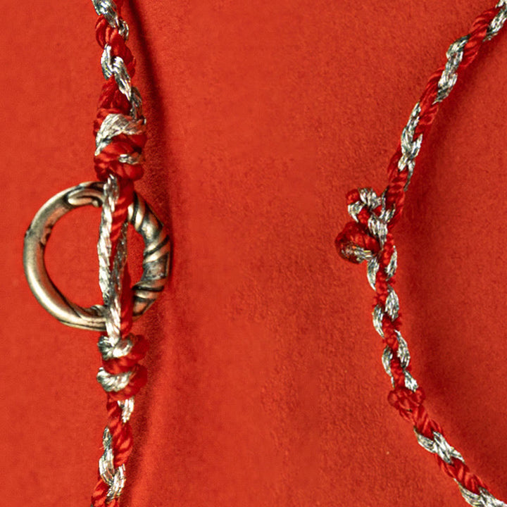 Pulsera de hilo de la suerte con hebilla de la paz y Buddha Stones en plata de ley 925