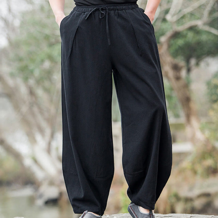 Pantalones bombachos casuales lisos con bolsillos para hombre Buddha Stones - Negro - US/UK/AU44, UE 54 (5XL) - image 0