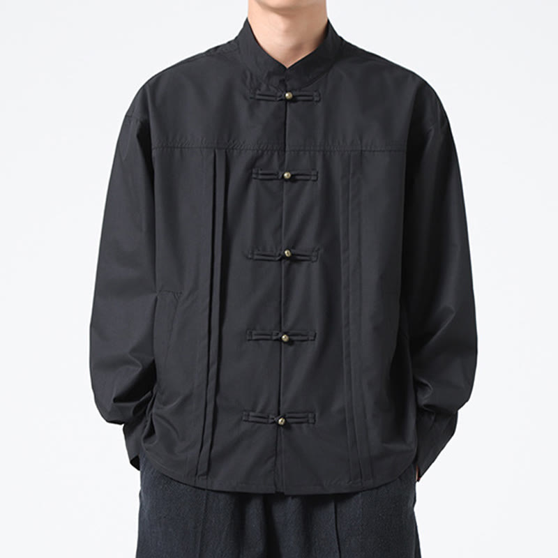 Camisas de hombre de licra con botones y cuello alto con Buddha Stones - image 8