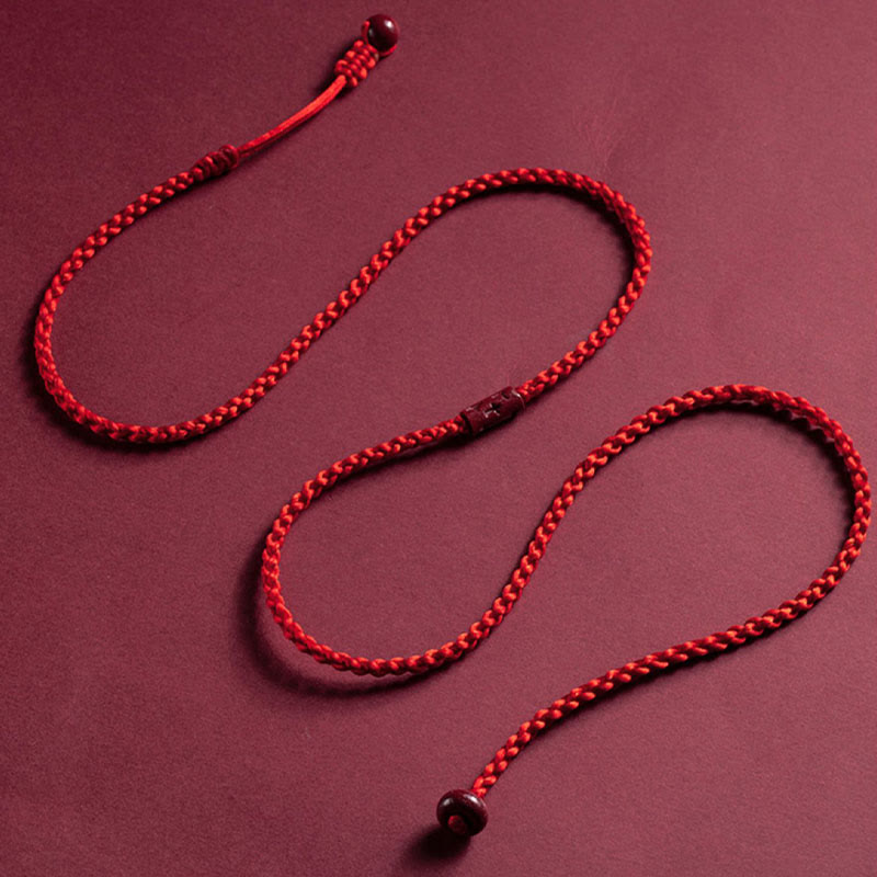 Cadena para el vientre con hilo rojo y bendición de la calma con Buddha Stones y cinabrio natural