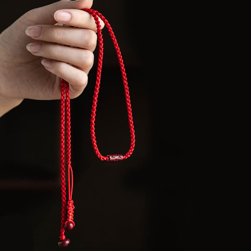 Cadena para el vientre con hilo rojo y bendición de la calma con Buddha Stones y cinabrio natural