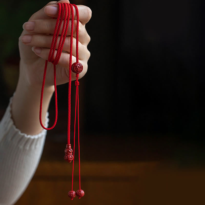 Cadena para el vientre con hilo rojo y bendición calmante con forma de calabaza del zodíaco chino y Buddha Stones