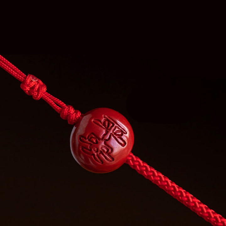 Cadena para el vientre con hilo rojo y bendición calmante con forma de calabaza del zodíaco chino y Buddha Stones