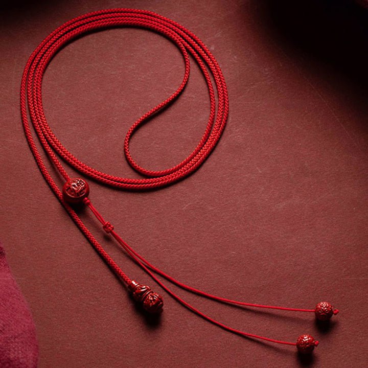 Cadena para el vientre con hilo rojo y bendición calmante con forma de calabaza del zodíaco chino y Buddha Stones