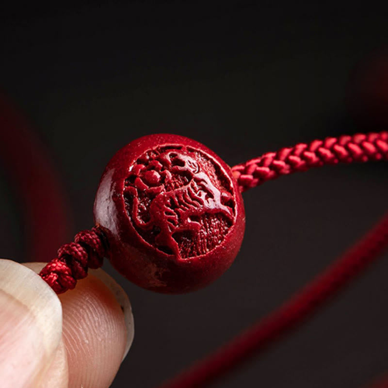 Cadena para el vientre con hilo rojo y bendición calmante con forma de calabaza del zodíaco chino y Buddha Stones