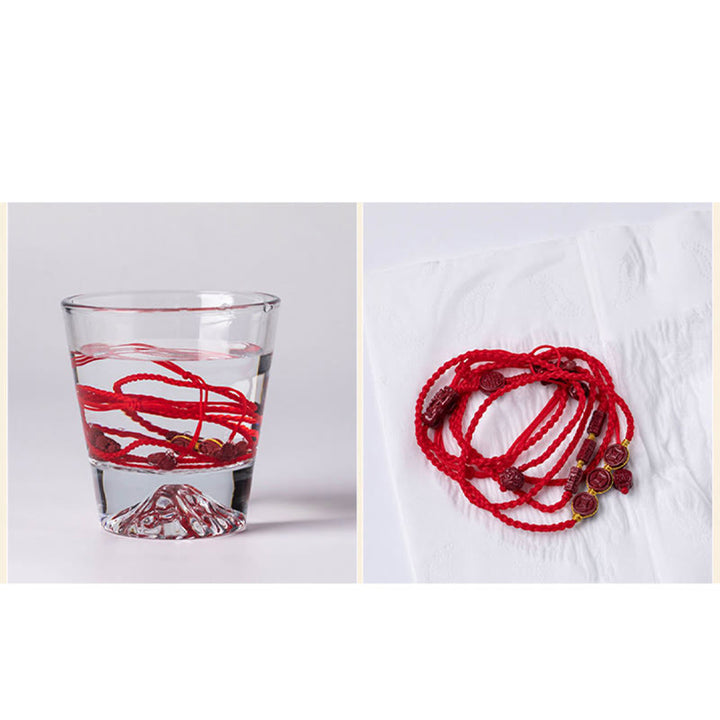 Cadena para el vientre con hilo rojo y bendición de la calma PiXiu con Buddha Stones y cinabrio natural