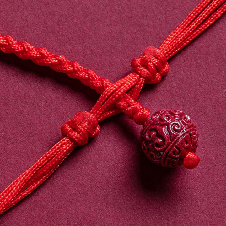 Cadena para el vientre con hilo rojo y bendición de la calma PiXiu con Buddha Stones y cinabrio natural