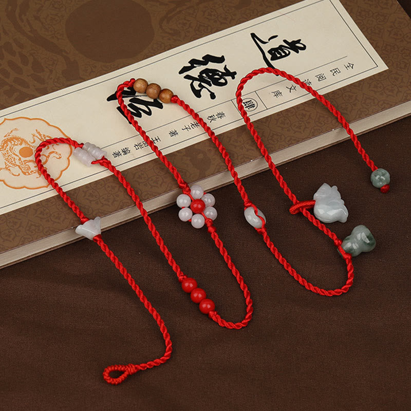 Cadena para el vientre con hilo rojo y bendición de madera de durazno con Buddha Stones y el zodíaco chino