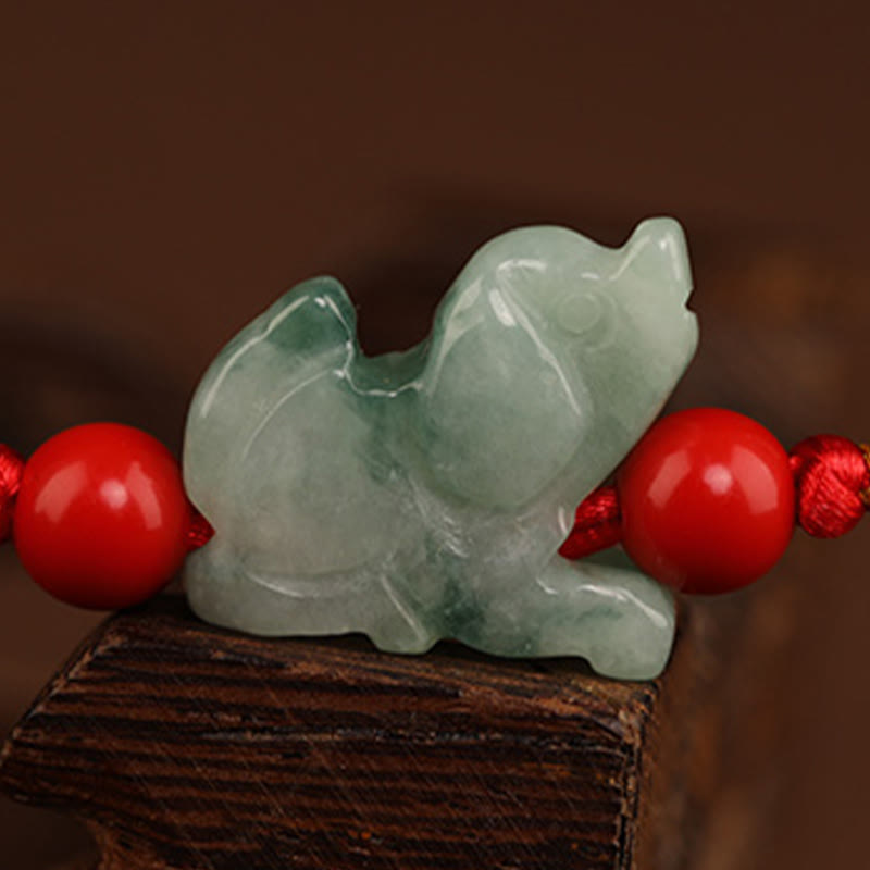 Cadena para el vientre con hilo rojo y hebilla de paz de Buddha Stones