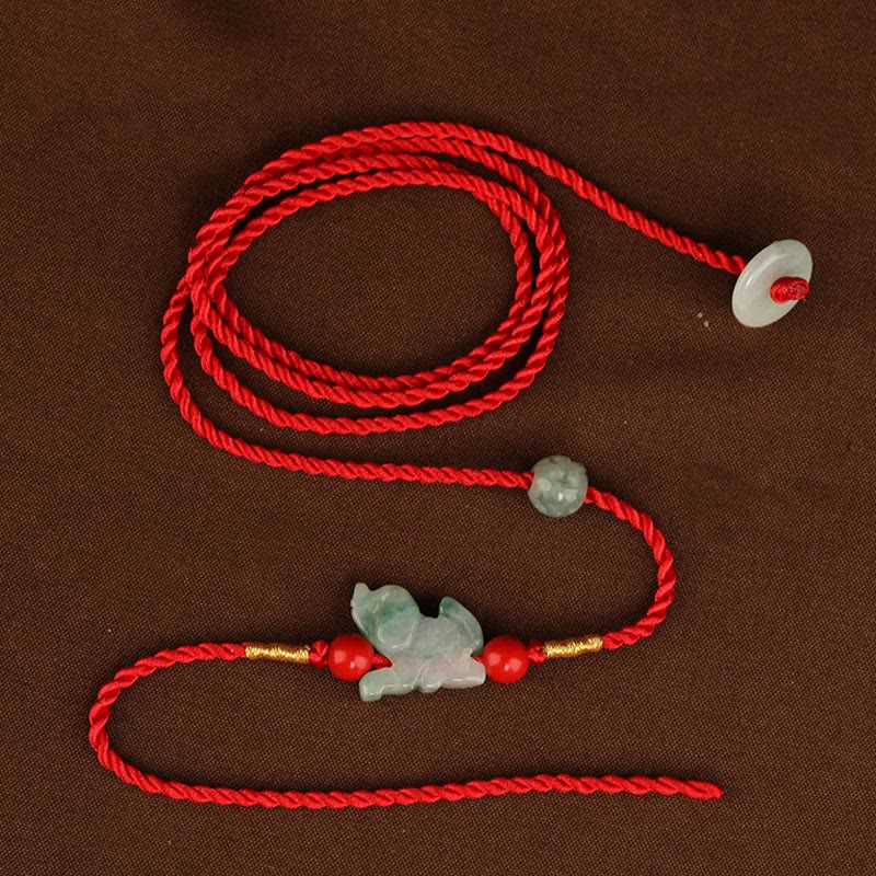 Cadena para el vientre con hilo rojo y hebilla de paz de Buddha Stones