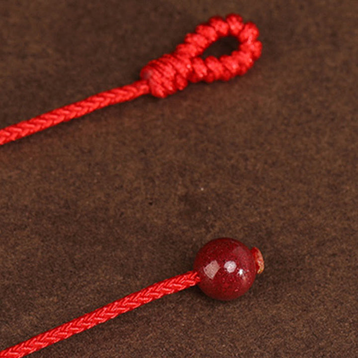 Cadena para el vientre con hilo rojo de oro macizo 999 y piedra de Buda - image 10