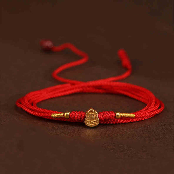 Cadena para el vientre con hilo rojo de oro macizo 999 y piedra de Buda