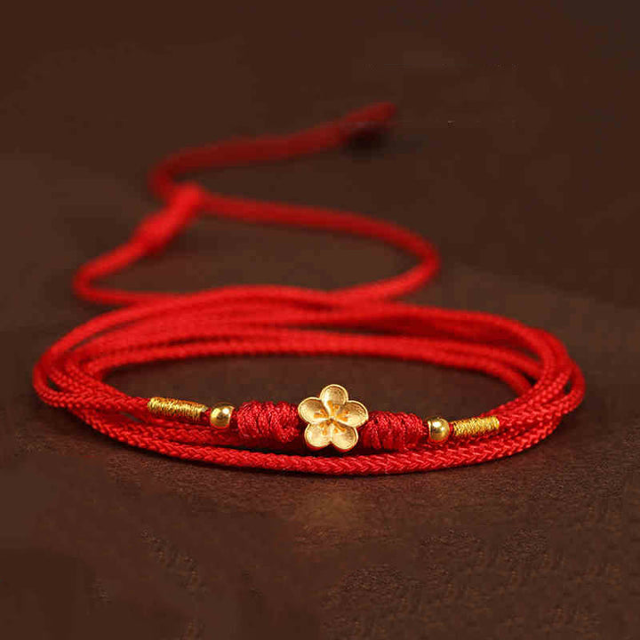 Cadena para el vientre con hilo rojo de oro macizo 999 y piedra de Buda