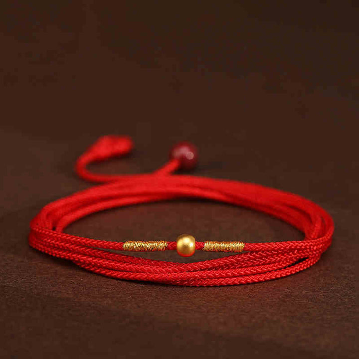 Cadena para el vientre con hilo rojo de oro macizo 999 y piedra de Buda