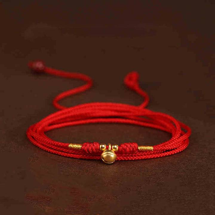 Cadena para el vientre con hilo rojo de oro macizo 999 y piedra de Buda