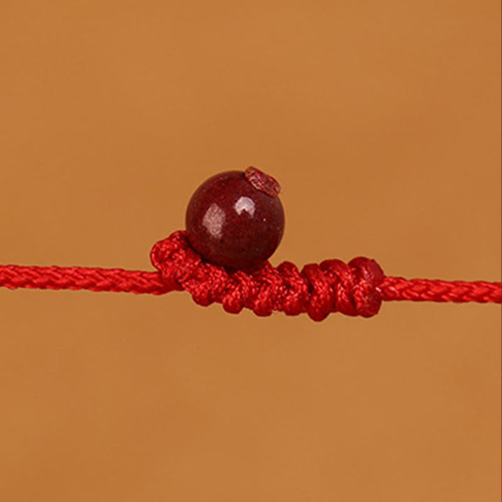Cadena para el vientre con hilo rojo de oro macizo 999 y piedra de Buda - image 11
