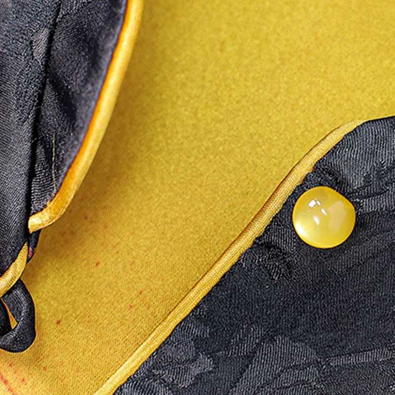 Chaleco de doble cara con estampado de flor de ciruelo y bordado vintage con Buddha Stones - image 7