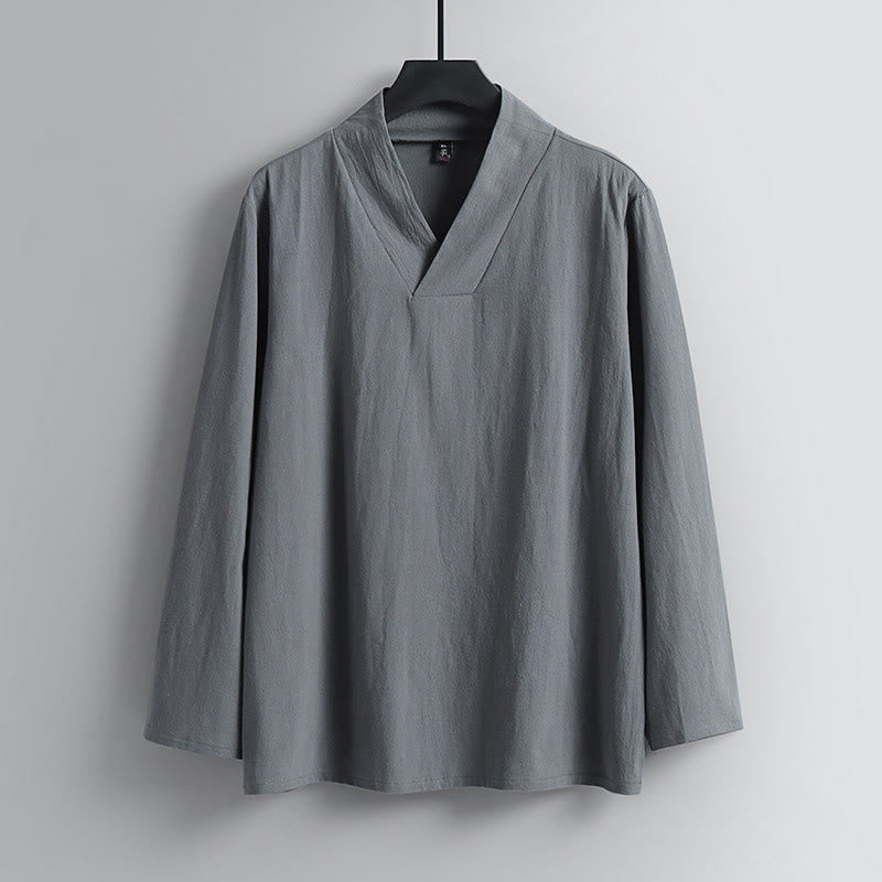 Conjunto de ropa para hombre, traje Tang de algodón con cuello cruzado y Buddha Stones , pantalones y parte superior de Hanfu - image 1