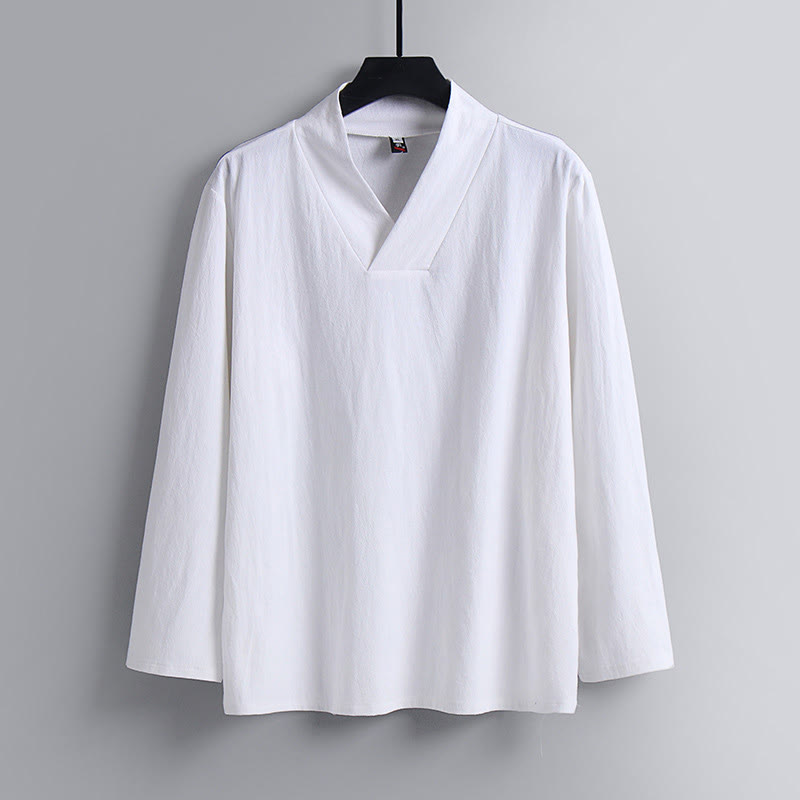 Pantalones cortos con Buddha Stones , traje Tang de algodón, conjunto de ropa Hanfu para hombre - image 17