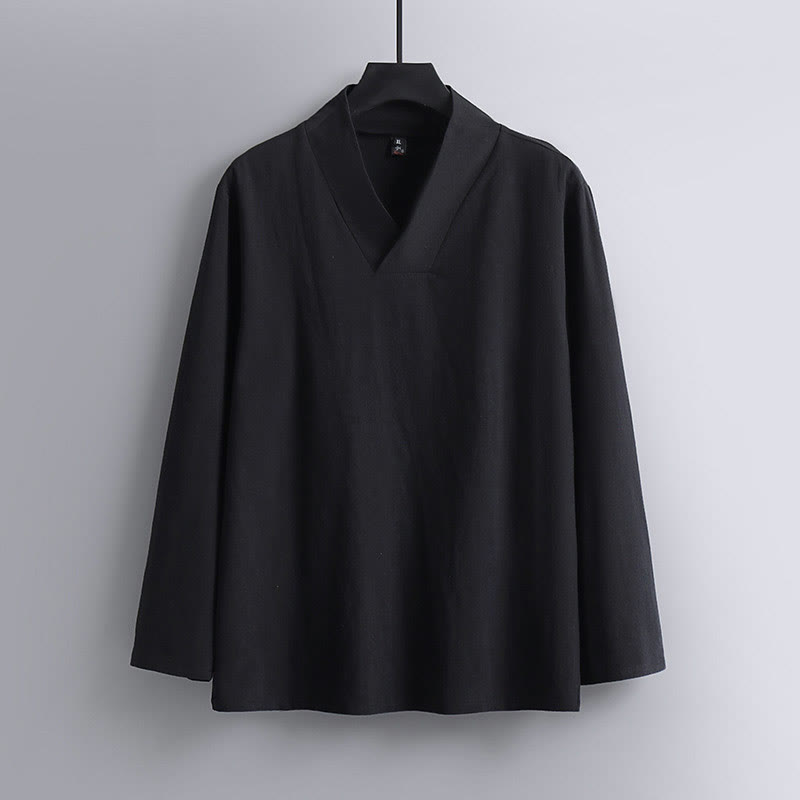 Pantalones cortos con Buddha Stones , traje Tang de algodón, conjunto de ropa Hanfu para hombre - image 10