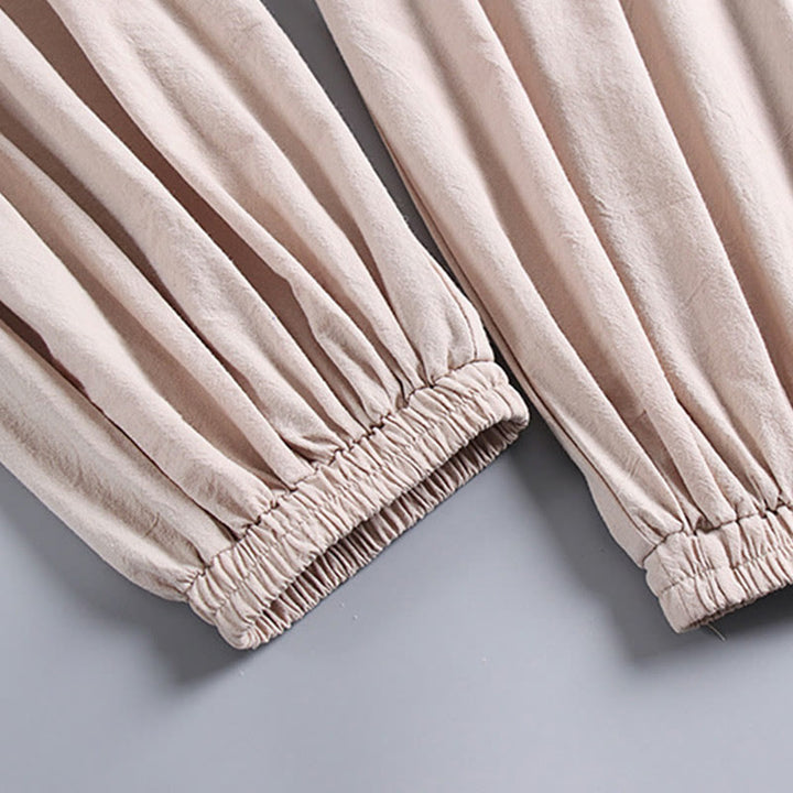 Pantalones cortos con Buddha Stones , traje Tang de algodón, conjunto de ropa Hanfu para hombre - image 7