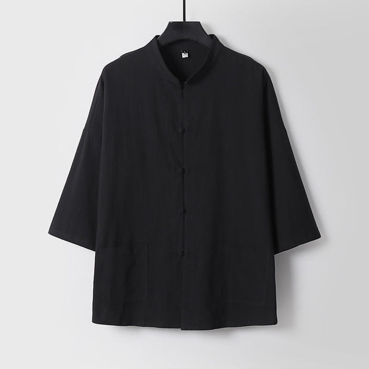 Pantalones cortos de algodón con mangas tres cuartos y estampado de Buddha Stones para hombre - image 5