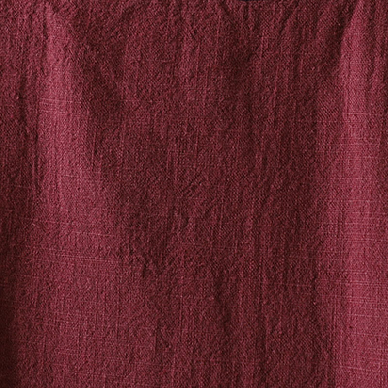 Chaqueta de mujer de algodón y lino con cuello alto, botones de rana y estampado de Buddha Stones en color liso. - image 11