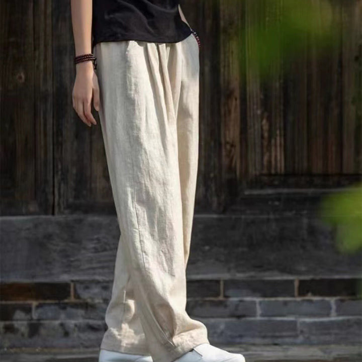 Pantalones de yoga casuales de algodón con bolsillos para mujer con Buddha Stones - image 1