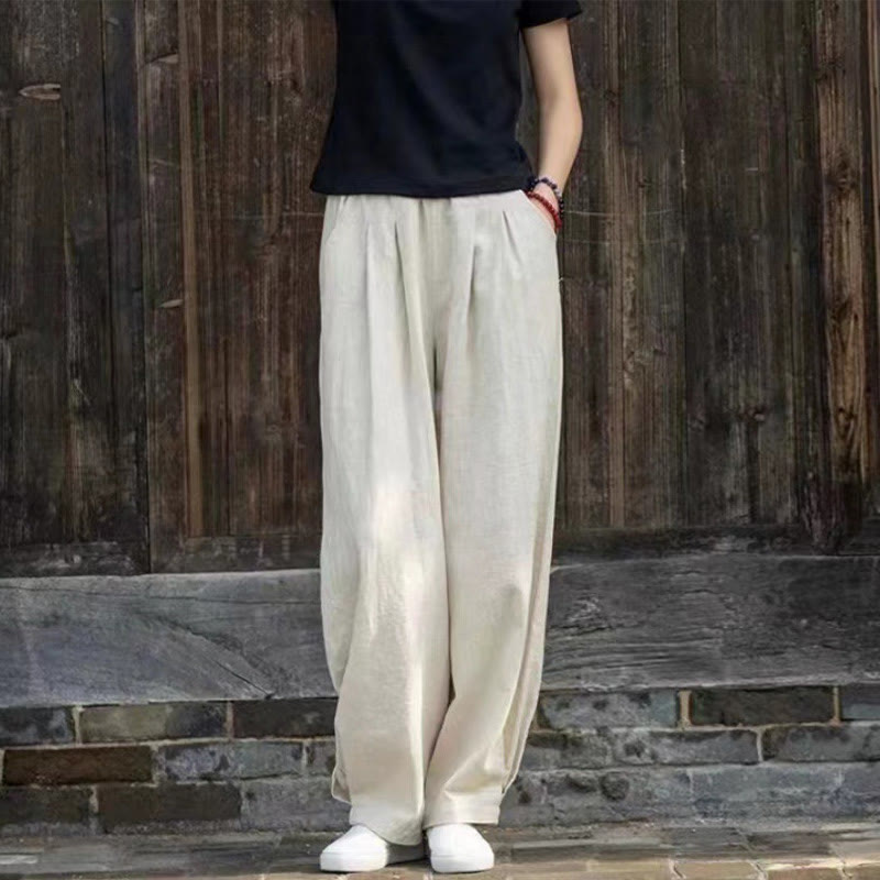 Pantalones de yoga casuales de algodón con bolsillos para mujer con Buddha Stones - image 3