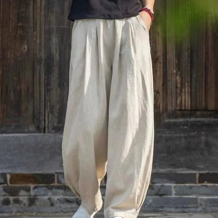 Pantalones de yoga casuales de algodón con bolsillos para mujer con Buddha Stones - image 2