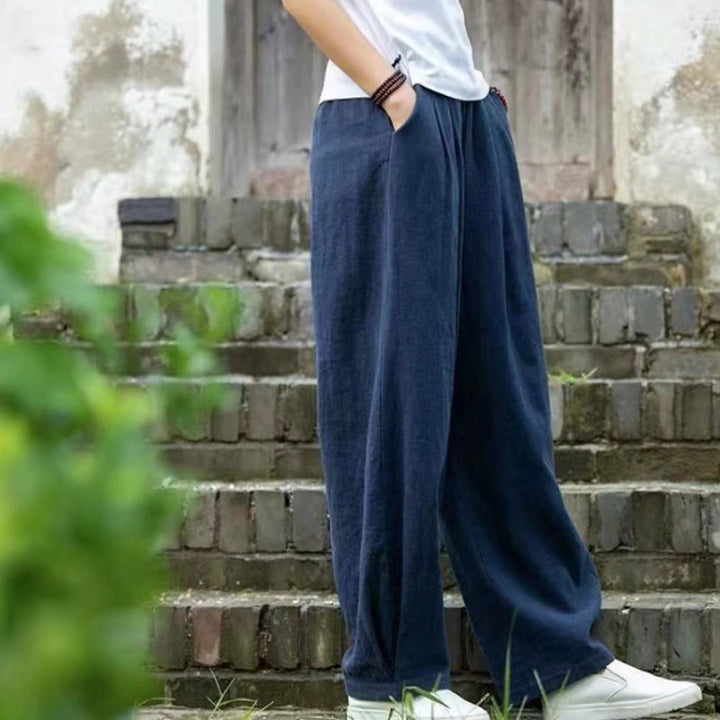 Pantalones de yoga casuales de algodón con bolsillos para mujer con Buddha Stones - image 8