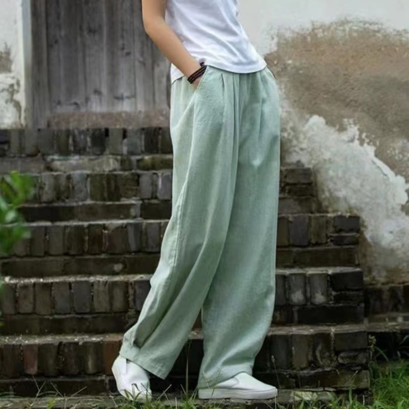 Pantalones de yoga casuales de algodón con bolsillos para mujer con Buddha Stones - image 11