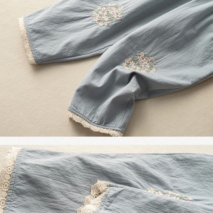 Pantalones harem informales con bordados, ribete de encaje y Buddha Stones, con bolsillos. - image 6