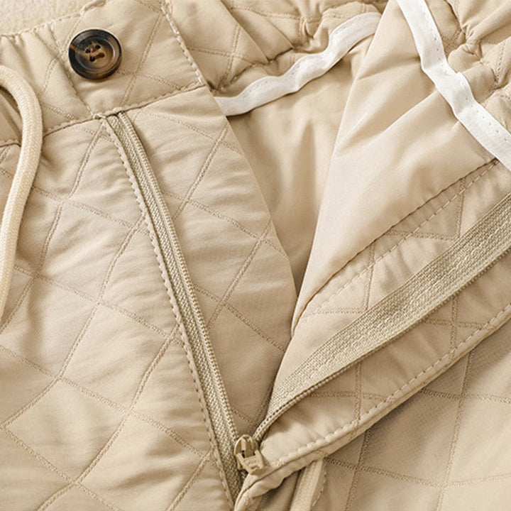 Pantalones harén de algodón con cordón y bolsillos a cuadros sencillos de otoño e invierno con Buddha Stones - image 11