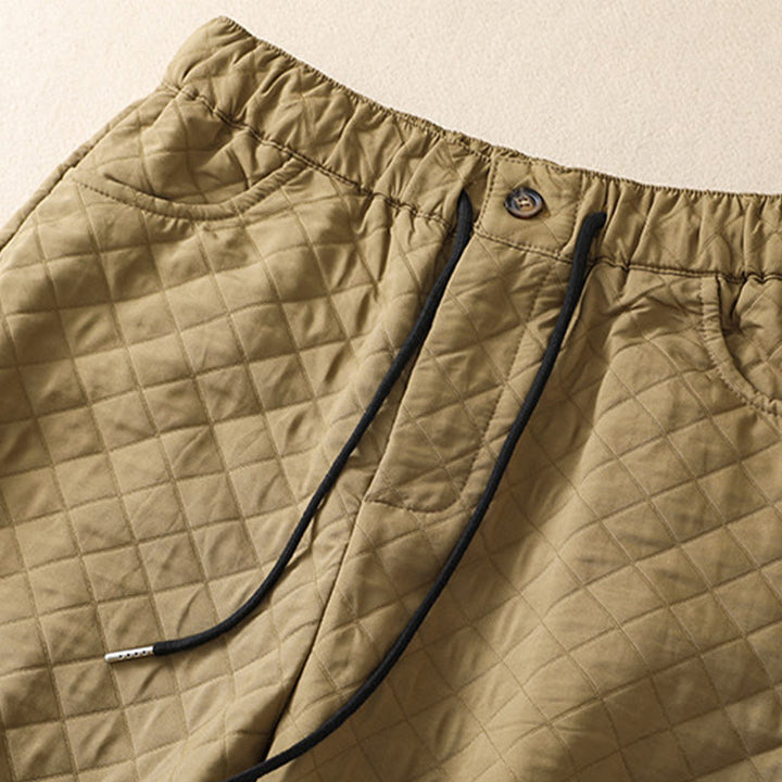 Pantalones harén de algodón con cordón y bolsillos a cuadros sencillos de otoño e invierno con Buddha Stones - image 21