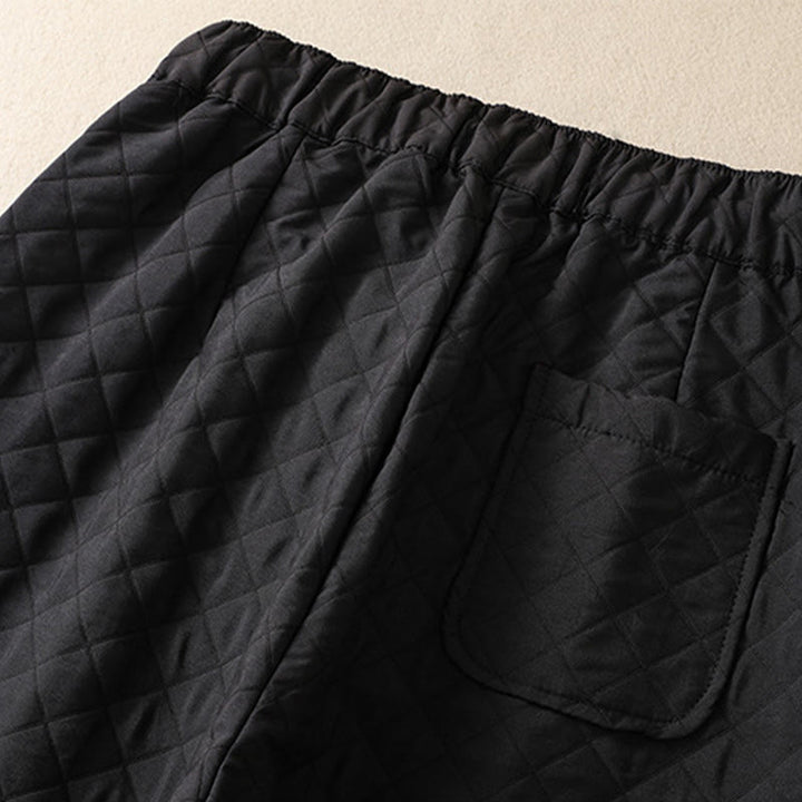 Pantalones harén de algodón con cordón y bolsillos a cuadros sencillos de otoño e invierno con Buddha Stones - image 32