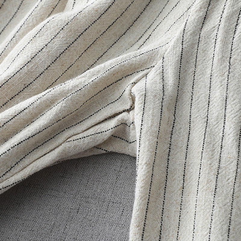 Pantalones de cintura alta, pierna ancha y bolsillos con rayas verticales de Buddha Stones - image 5